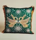 Anthropologie Catherine Martin Throw Pillow Starry Night Embroidered Green NEW