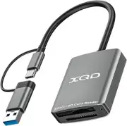 2 in 1 XQD SD Card Reader, USB USB-C to XQD SD Card Reader Adapter, Support G/M