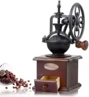 Manual Coffee Bean Grinder - Vintage Style Burr Grinder Hand Crank Coffee Mill