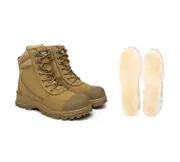 AUSTRALIAN SHEPHERD® UGG Men Lace Up Zipper Steel Toe Wool Insoles Work Safety Boots Leo - Yellow / UK 9 / EU 43