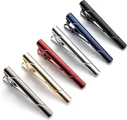 QIMOSHI Tie Clips for men Tie Bar Clip Set for Regular Ties Necktie Wedding Business Tie Pin Clips
