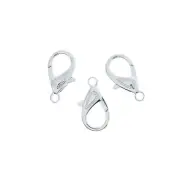 Silver Tone Lobster Clasps 30mm x 16mm - 5 Clasps - FF280
