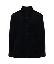 A.P.C. Bobby Logo Embroidered Corduroy Shirt S,XL,L,XXL,M DARKNAVY