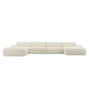[James Lane] Copenhagen Alpine Mist Chaise Sofa - 5 Seater U Shaped Modular