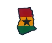 Embroidery patch sew badge iron on glue transfer ghana flag map