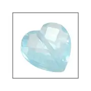 2 CZ Cubic Zirconia Heart Cushion Beads 12mm Milky Light Blue #64540