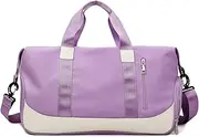[JIUSEGE] Travel Duffel Bag, Sports Tote Gym Bag, Gym Weekender Bags with Shoe Compartment, for Women and Men, Wet Separated Workout Bag, Overnight Weekender Travel Bag, Swim Sports Travel Gym Bag (Purple)