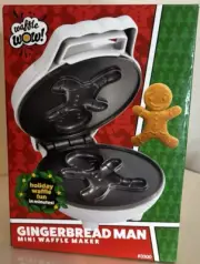 Waffle Wow! Gingerbread Man Mini Waffle Maker, Christmas Holiday -New