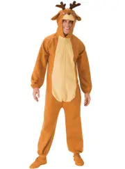 Plush Reindeer Mens Christmas Costume Onesie