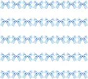 40 Pcs Mini Bow Hair Clips Satin Mini Bow Clips Small Bowknot Barrettes Hair Ribbon Alligator Clips Hair Bows for Girls Baby Women(Blue)