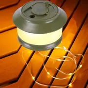 Retractable Camping String Lights Reel 65FT/20M 200LED, Outdoor Portable 3000mAh Stowable Strip Fairy Warm Light for Indoor, Home, RV, Patio, Green