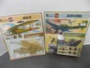 2 Vintage 70's air fix 72nd scale model airplanes new in packages spad & Stuka