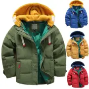 Kids Duck Down Coat Boys Outwear Winter Snowsuit Hooded Lightweight Jacket parka