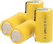 anmas power 4Pack Sub C SC 1.2V 1300mAh Ni-Cd NiCd Rechargeable Battery With Tap (yellow-4PACK)