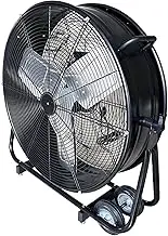 High-Velocity Industrial Fan,Floor Fan,Warehouse Fan Heavy Duty Mover Portable Air Circulator 3-Speed Adjustable Tilt, for Warehouse, Workshop, Factory, Commercial, 24", Black