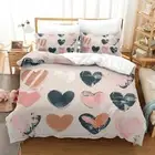 2/3pcs Bedding Cover Set Heart-shaped Pattern Comforter Cover for Kids Adult06