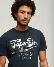 Metallic Workwear Graphic Tee | Eclipse Navy Slub