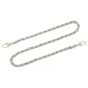 32" Purse Chain Strap with Buckles for Shoulder (Sky Blue + Gold)