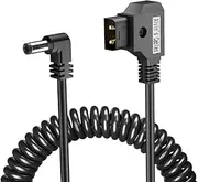 Alvin's Cables for Anton Bauer Power Tap D-Tap to 2.1 DC 12v Right Angle Coiled Cable KiPRO LCD Monitors