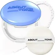 ABOUT TONE Air Fit Powder Pact 8g - Makeup Fixing Pressed Powder Compact with Mirror and Puff Airy & Light Texture Face Blur Setting Finishing Translucent Sebum Control Lightweight Vegan Formula K-Beauaty