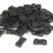 3/8 inch Black Contoured Side Release Plastic Buckle, 40 sets