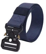 MEN Casual Military Tactical Army Adjustable Quick Release Belt Blue