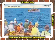 METAL SIGN - New Jersey Postcard - Party Boat Fishing Off Shore