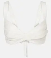 [Zimmermann] Zimmermann Crush Embroidered linen bra top AU 10 white
