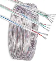 2/3/4-core Transparent Power Cable PVC Electronic Wire 18/20/22AWG Multi-Core Tinned Copper Wire Suitable 100/200FT for Equipment, Lighting Equipment(200ft,3c-20AWG)