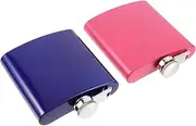 PEPLAYTAL 2Pcs Portable Stainless Steel Hip Flask Leakproof Wine Flask for Camping Hiking Chic Design for Liquor Water Tea