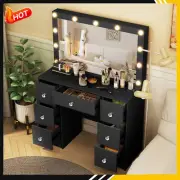 11 LED Mirror Vanity Makeup Dressing Table with 7 Drawers Large Dresser Mirror