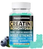 (2)pk Happyumm/Creatine Monohydrate 5000MG/90 Gummies/Blueberry Flavor/Exp 04/26