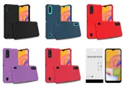 For Samsung Galaxy A01 S111DL SM-A015 Ultimate Tough Hybrid Case Cover + TG