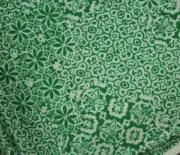 Vintage Onendaga Silk Satin Fabric 45" x 2.5 yards Green White Graphic Print
