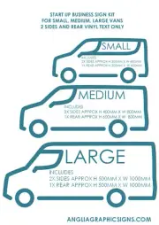 Van Start up business decal kit 2x side and rear car van decals stickers
