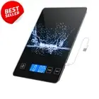 Digital Kitchen Scale 10kg/22lb High Accuracy Waterproof Glass Platform for Cook