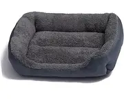 Aliuciku Plush Pet Bed, Warm Cozy Dog House Soft Rectangular Pet Bed for Cats Dogs(Grey,X-Large)