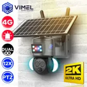 4G Solar Camera with 12X Hybrid Zoom Dual Security Alarm LIVE VIEW UHD 2K
