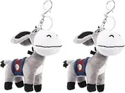 COLLBATH 2pcs Cute Donkey Plush Keychain - Soft Stuffed Animal Charm - Adorable Farm Animal Pendant for Keys Bags Phones Travel Party Favors