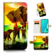 ( For Vivo Y22s ) Wallet Flip Case Cover AJ23243 Elephant Family