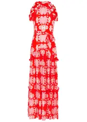 Borgo DE Nor Tatiana Floral-print Maxi Dress - Red - 14 (UK14 / L) 14 (UK14 / L)