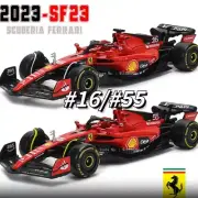 Bburago 1:43 2023 F1 Ferrari SF23 16# Charles Leclerc,55# Carlos Sainz Model Car