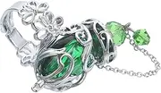 Outanaya Essential Oil Bottle Ring Ring for Finger Green Electroplated Ring for Party Dance Performance