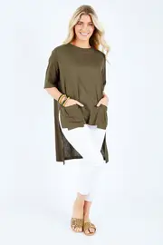 High Low Pocket Top--TIR-20A2054