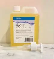 Melrose H2Oil Water Dispersible Massage Oil 1L Pump- washes out of towels easily