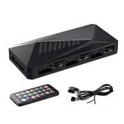 6P ARGB 6-Way Splitter 5V 3Pin Fan Controller Hub SATA Powered 4Pin PWM9505