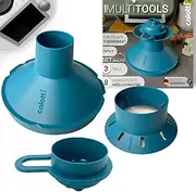 [Calotti] Multitools for Thermomix TM6 and TM5 - Funnel, Mixing Room Reducer, Steam Fireplace, Splash Guard, Dough Flower, Lid, Portioner, Cutter - All in One - Eight Functions, Three Pieces, One Set