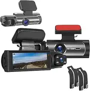 Enesys Car Dash Cam, Enesys Front & Rear Dash Cam, 1080p HD Dual Lens Recording, 3.16 Inch HD Screen with Wide Angle & Night Vision, Loop Recording, with Seat Hook (Front/Inside WiFi+32G Card)
