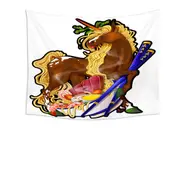 Ramen Noodles Chopsticks Funny Unicorn Tapestry