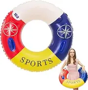 Swimming Pool Ring - Round Adult's Inflatable Floating Ring with Handle,Bright Thicken Water Fun Toy for Home Pools, Outdoor and Garden
